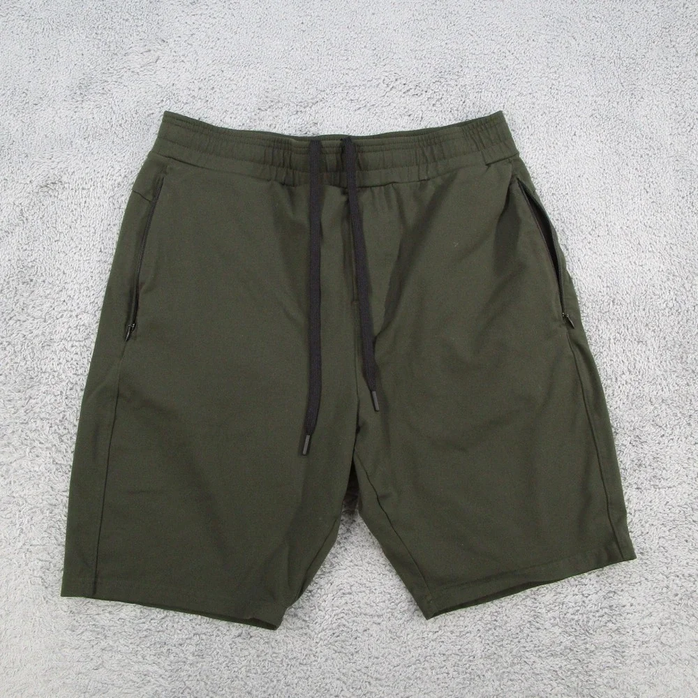 Public Rec All Day Every Day Shorts Mens 34 Olive Green Nylon Stretch Drawstring